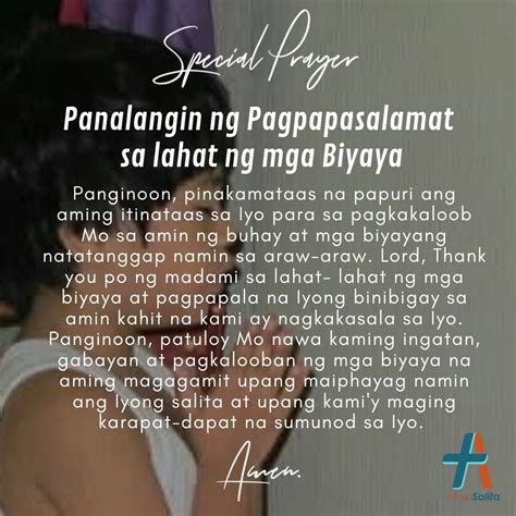 Mga Tagalog na Panalangin: Pasasalamat sa Diyos.